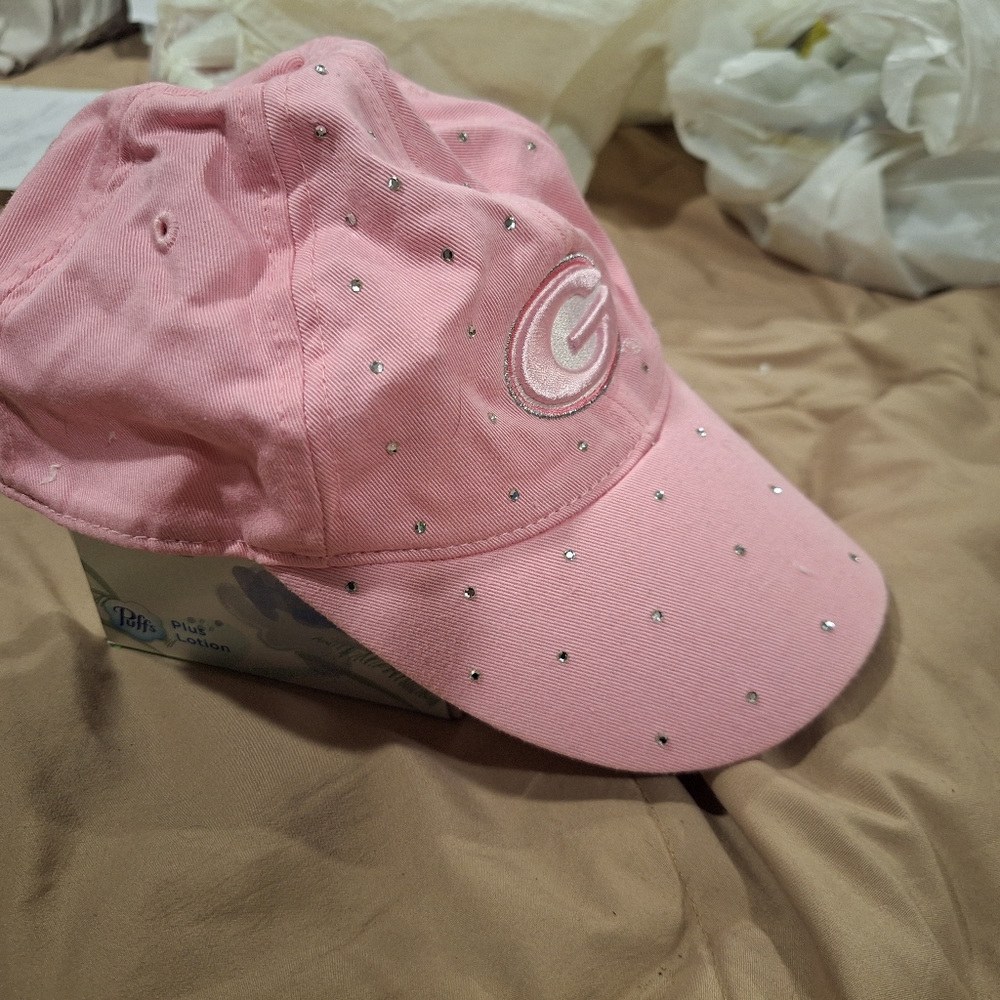 Pink Embellished Cap with Logo